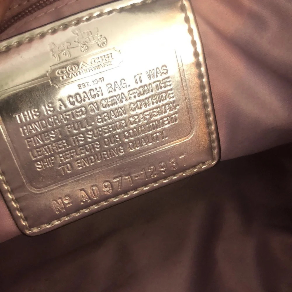 Vtg COACH ASHLEY large satchel tote w/chunky silver hardware & crossbody strap - Picture 11 of 16